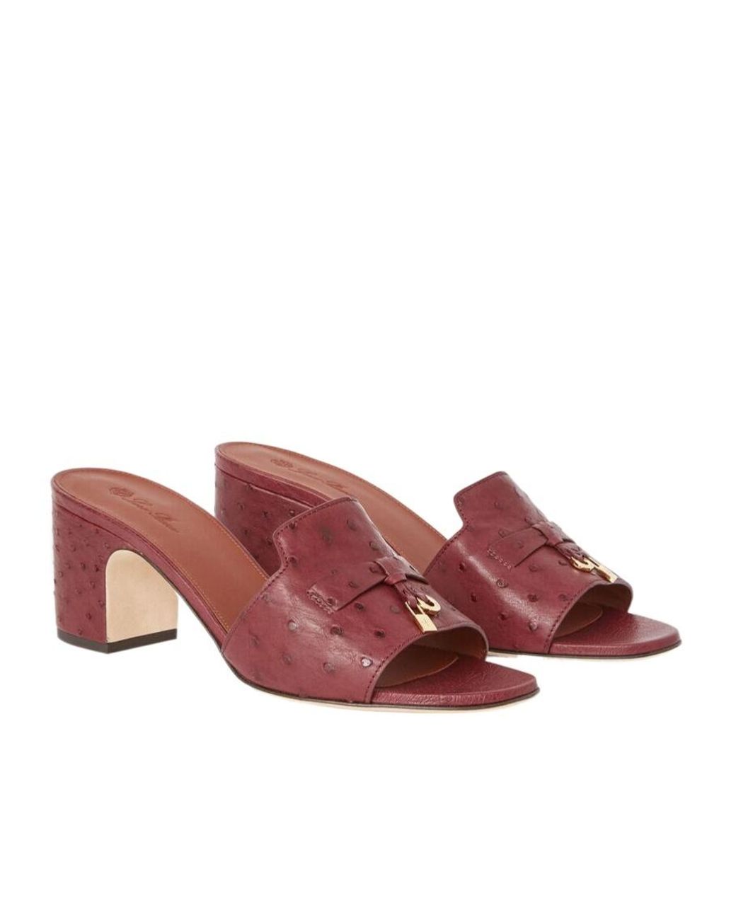Loro Piana Red Thick And High-Heeled Sandals