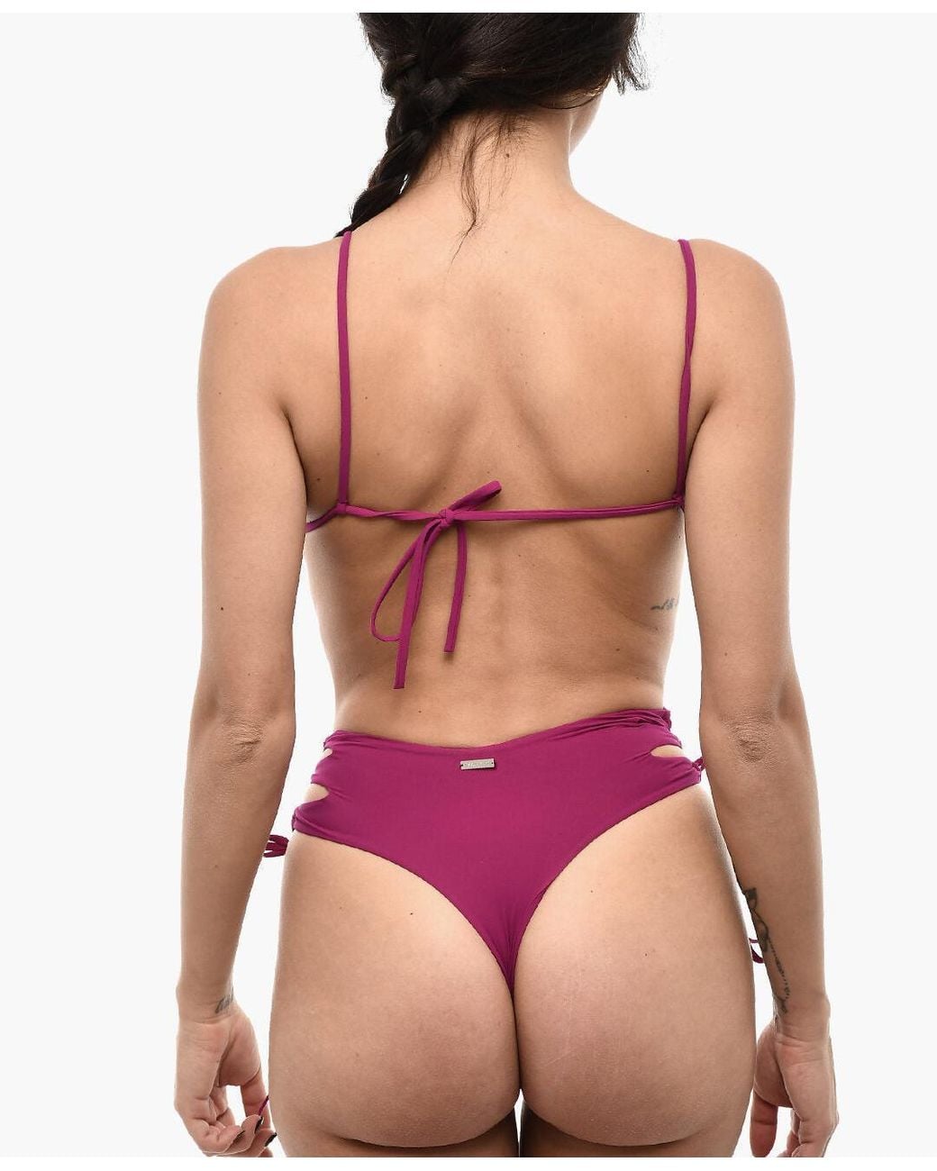 DSquared² Pink Cut-Out One-Piece Swimsuit