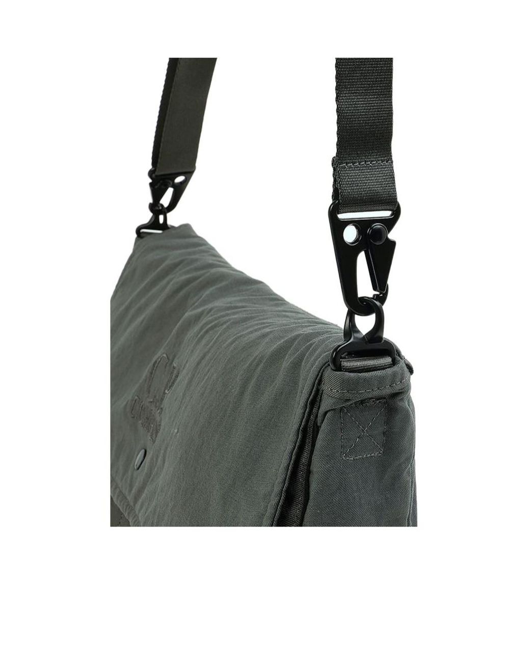 C P Company Gray Button Striped Tote Bag for men