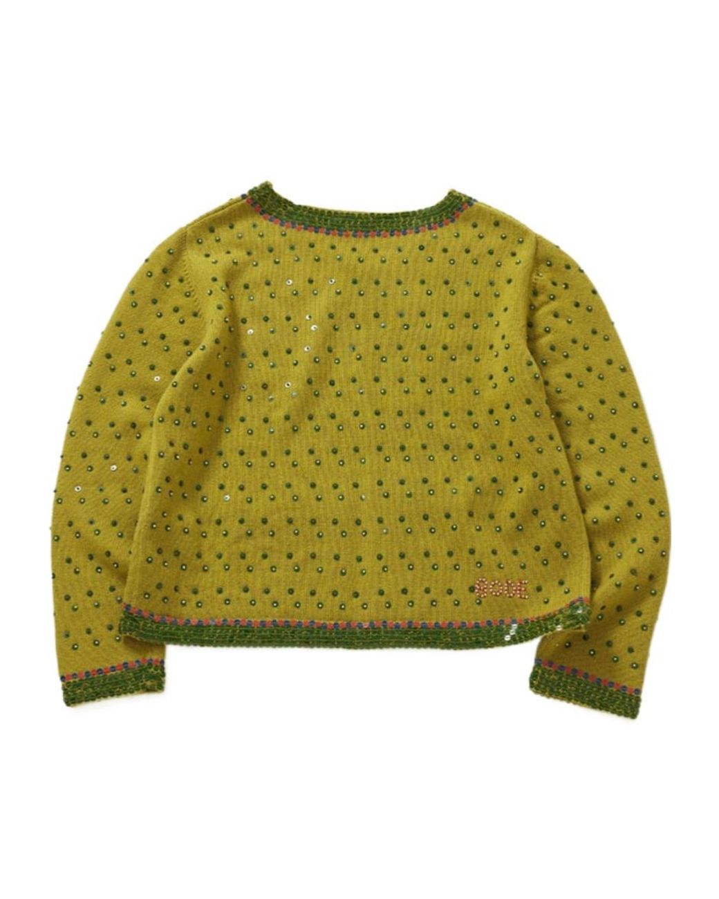 Bode Green Fairyfloss Embellished Cardigan