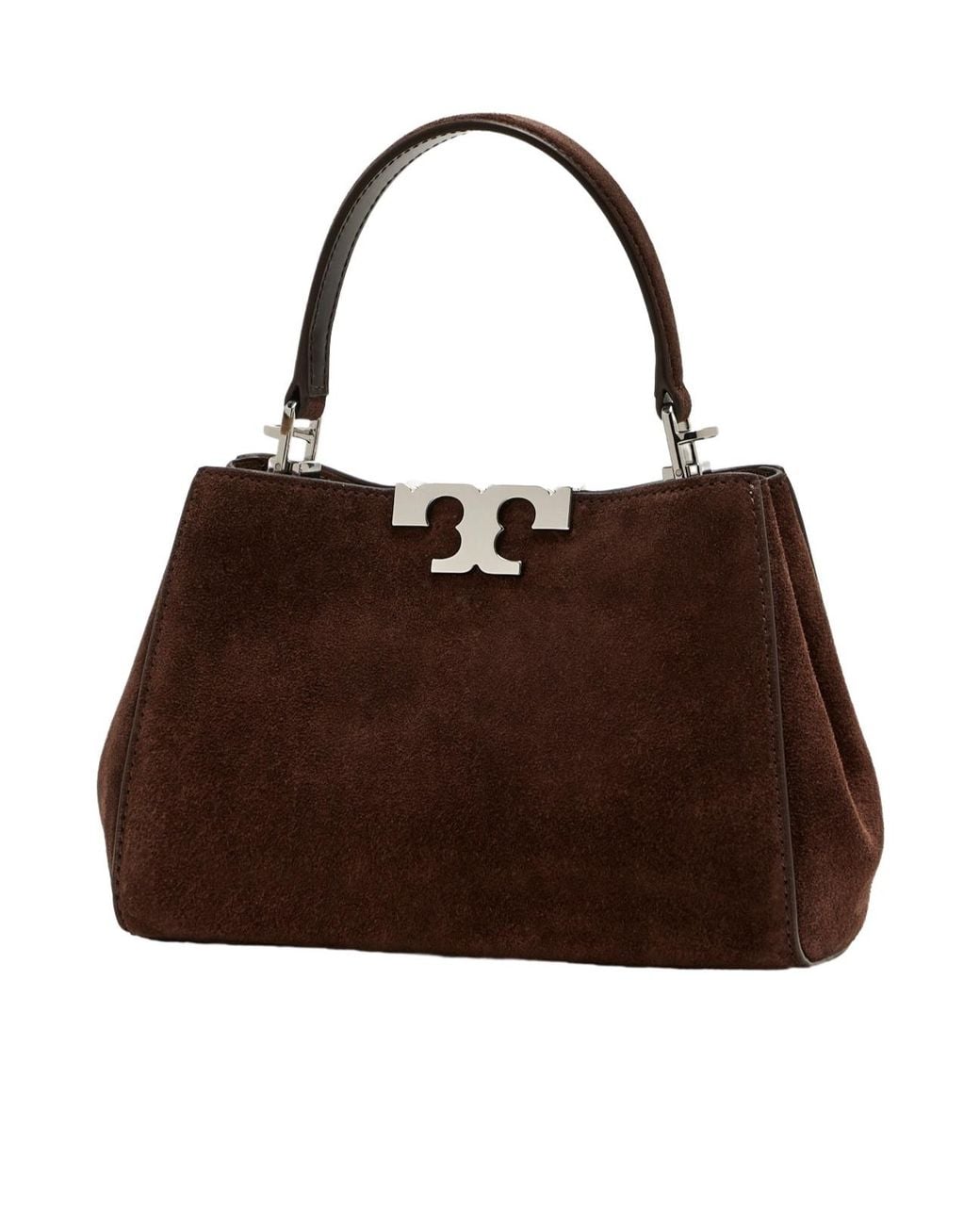 Tory Burch Brown Mini Eleanor Logo Plaque Satchel Bag
