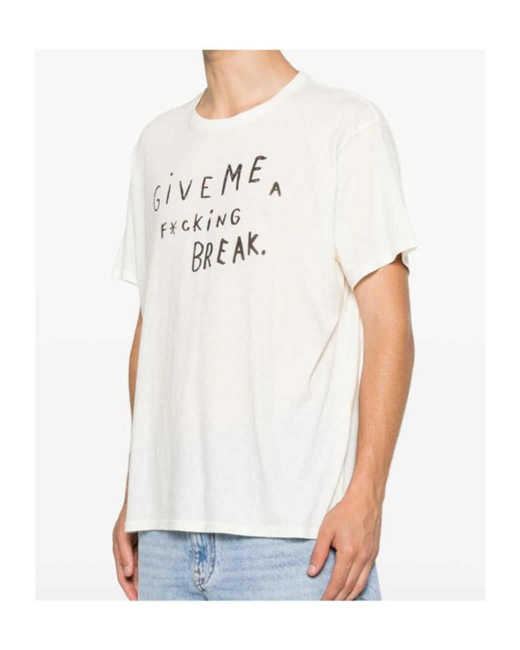 R13 White Crew Neck T-Shirt for men