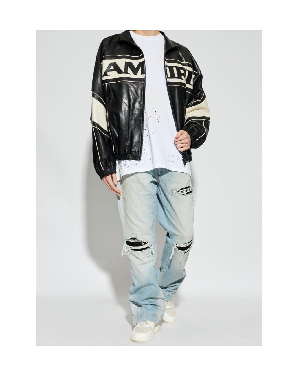 Amiri White Ma Shotgun Embroidered T-Shirt for men