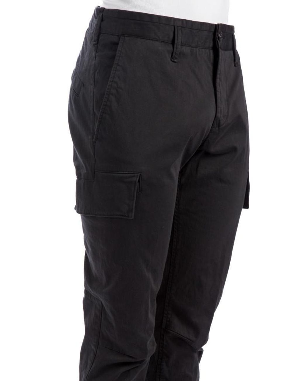 Stone Island Black Compass-Patch Straight-Leg Trousers for men