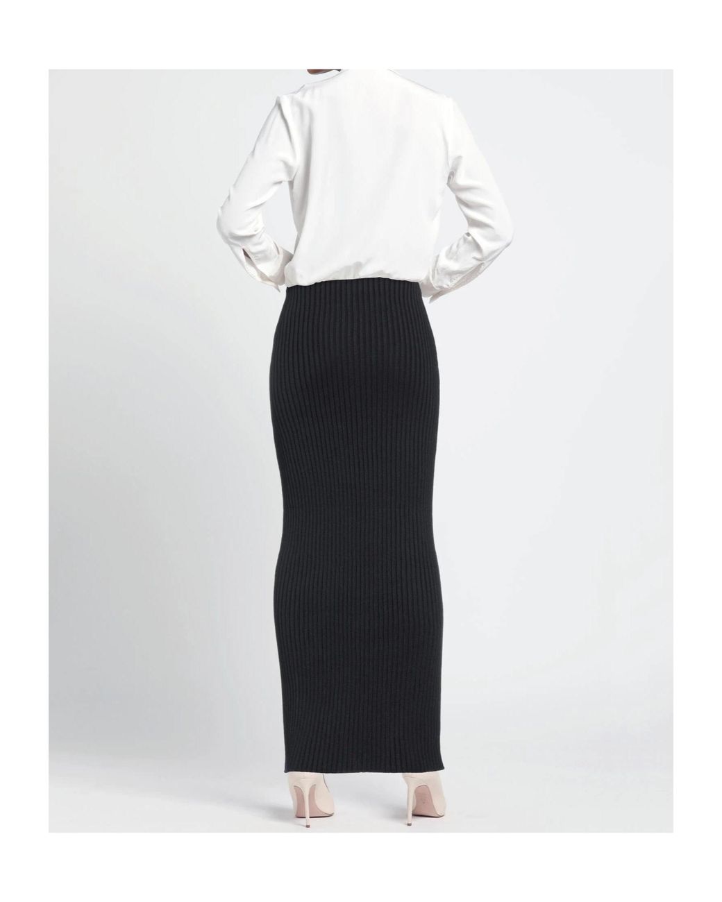 Balenciaga Black Knitted Pencil Skirt