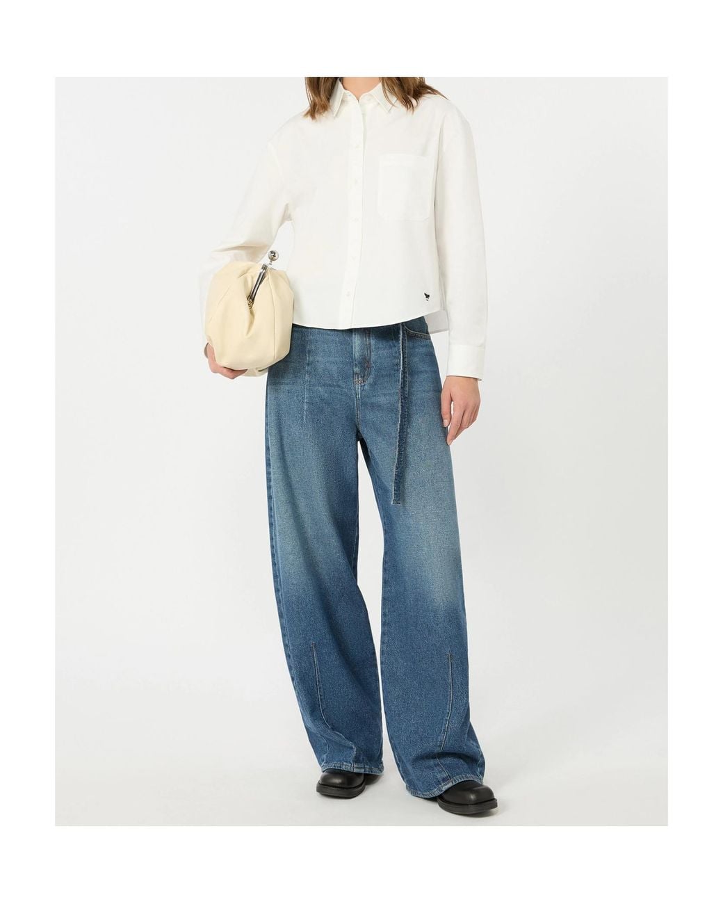 Weekend by Maxmara White Embroidered Pocket Shirt