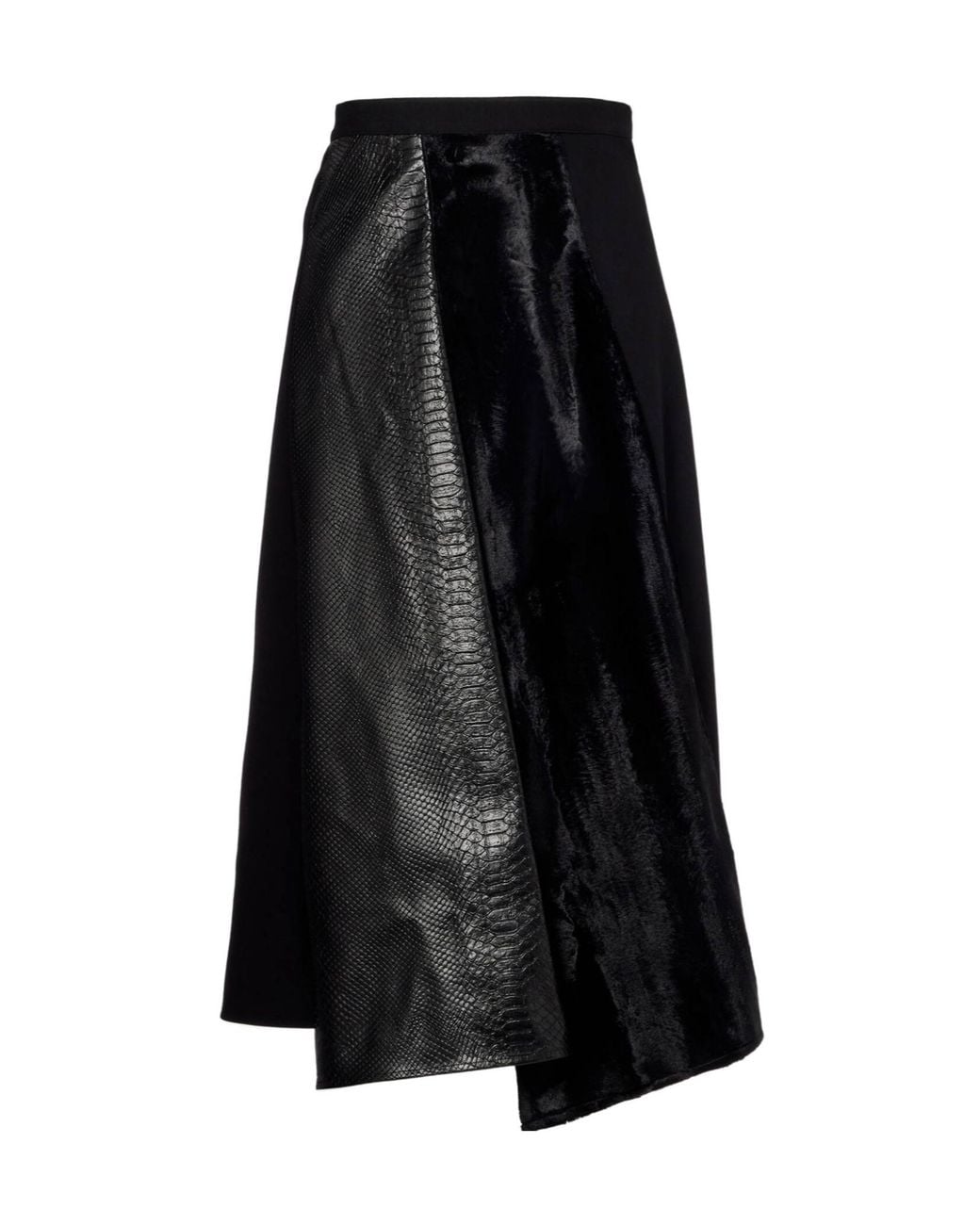 Junya Watanabe Black High Waist Asymmetrical Hem Skirt