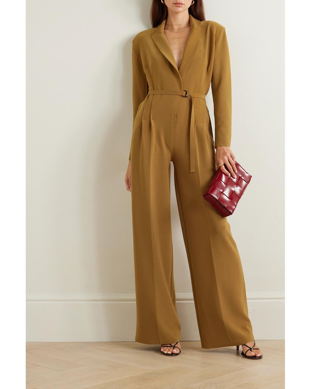 Norma Kamali Metallic Stretch Fabric Jumpsuit