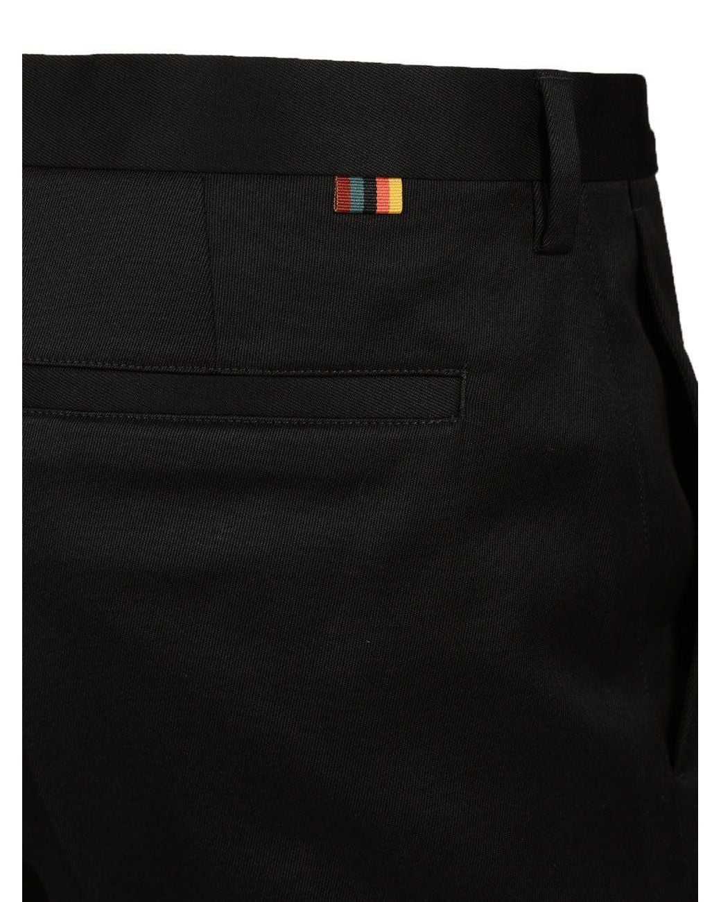 Paul Smith Black Slim Fit Cuffed Chino Pants for men