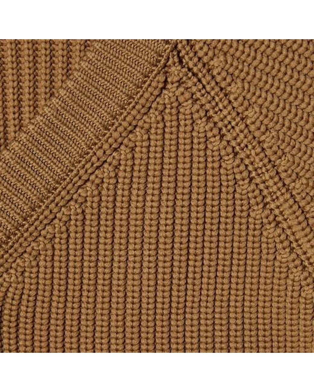 Gucci Natural V-Neck Ribbed-Knit Sweater