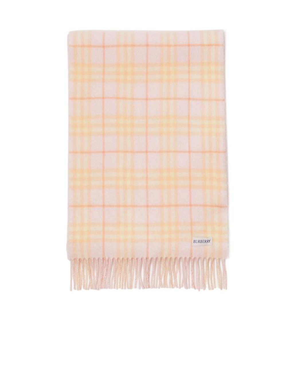 Burberry Pink Logo-Patch Fringed-Edge Reversible Scarf for men