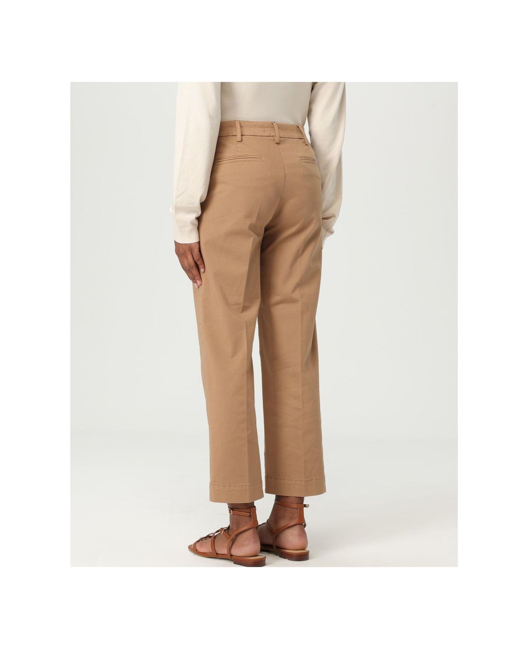 Liu Jo Brown Logo Plaque Cropped Trousers