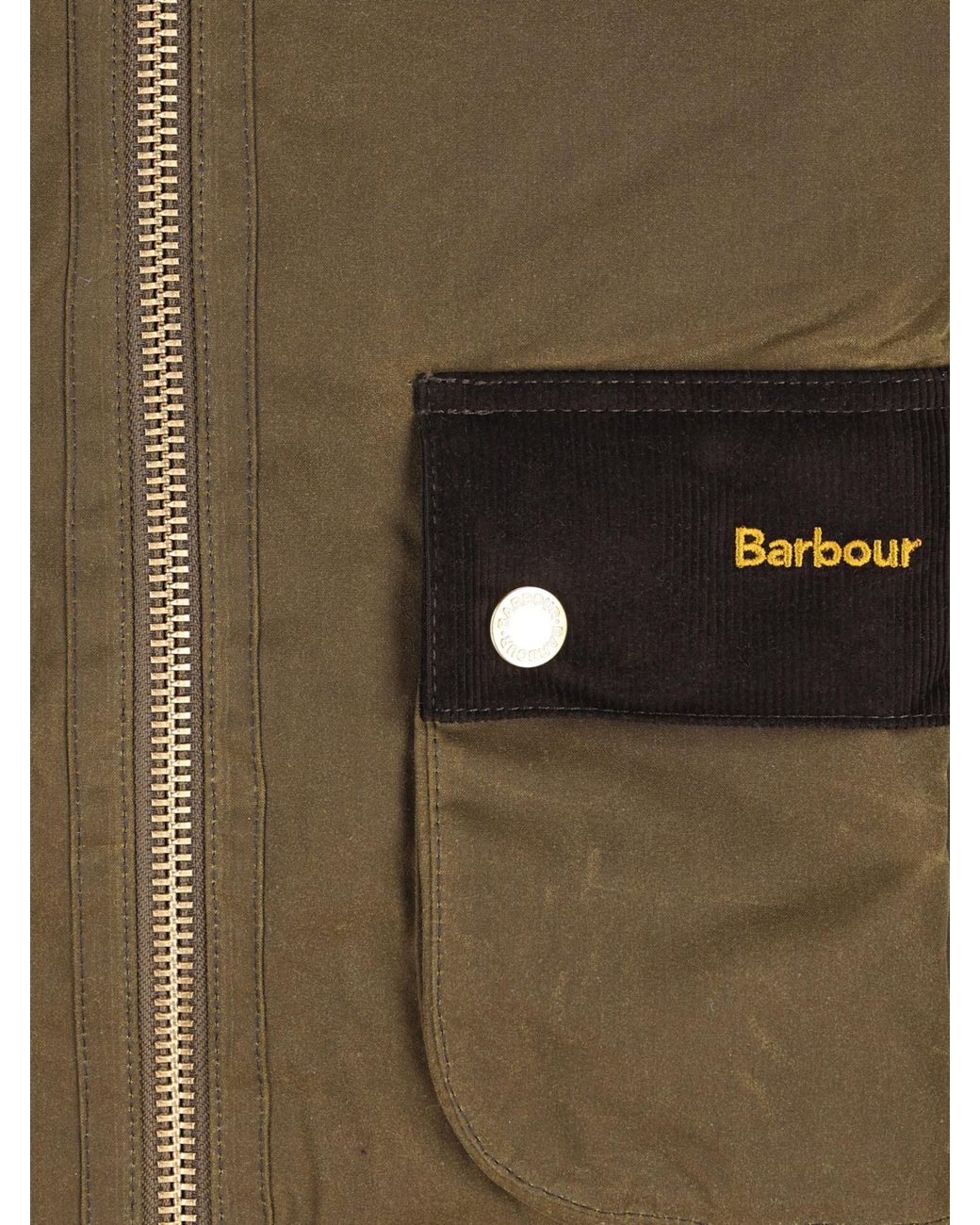 Barbour Brown Corduroy-Trim Zip-Fastening Jacket