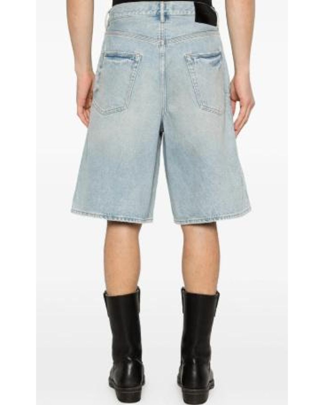 Purple Brand Blue Denim Shorts With Belt Loops for men