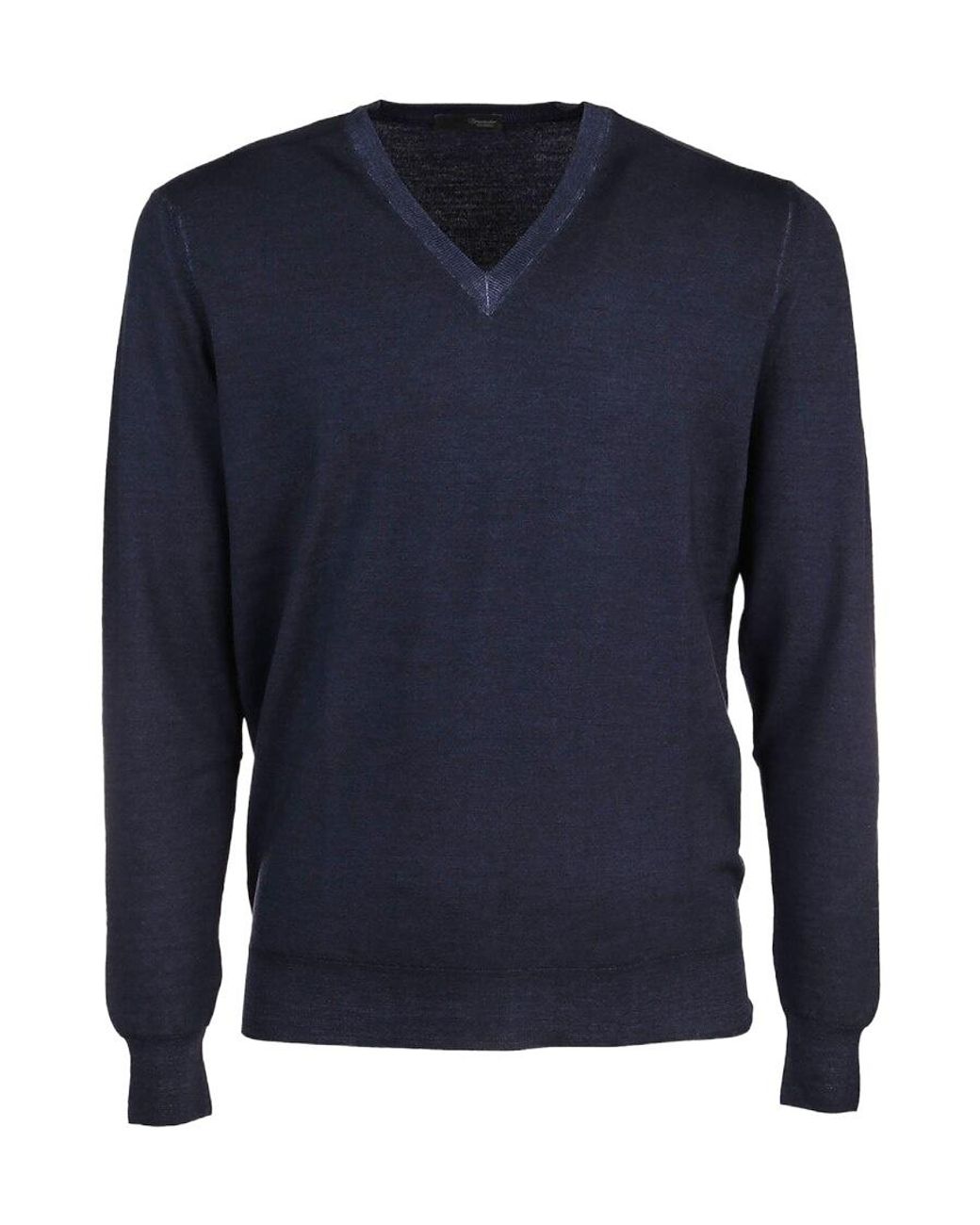 Drumohr Blue V-Neck Sweater for men