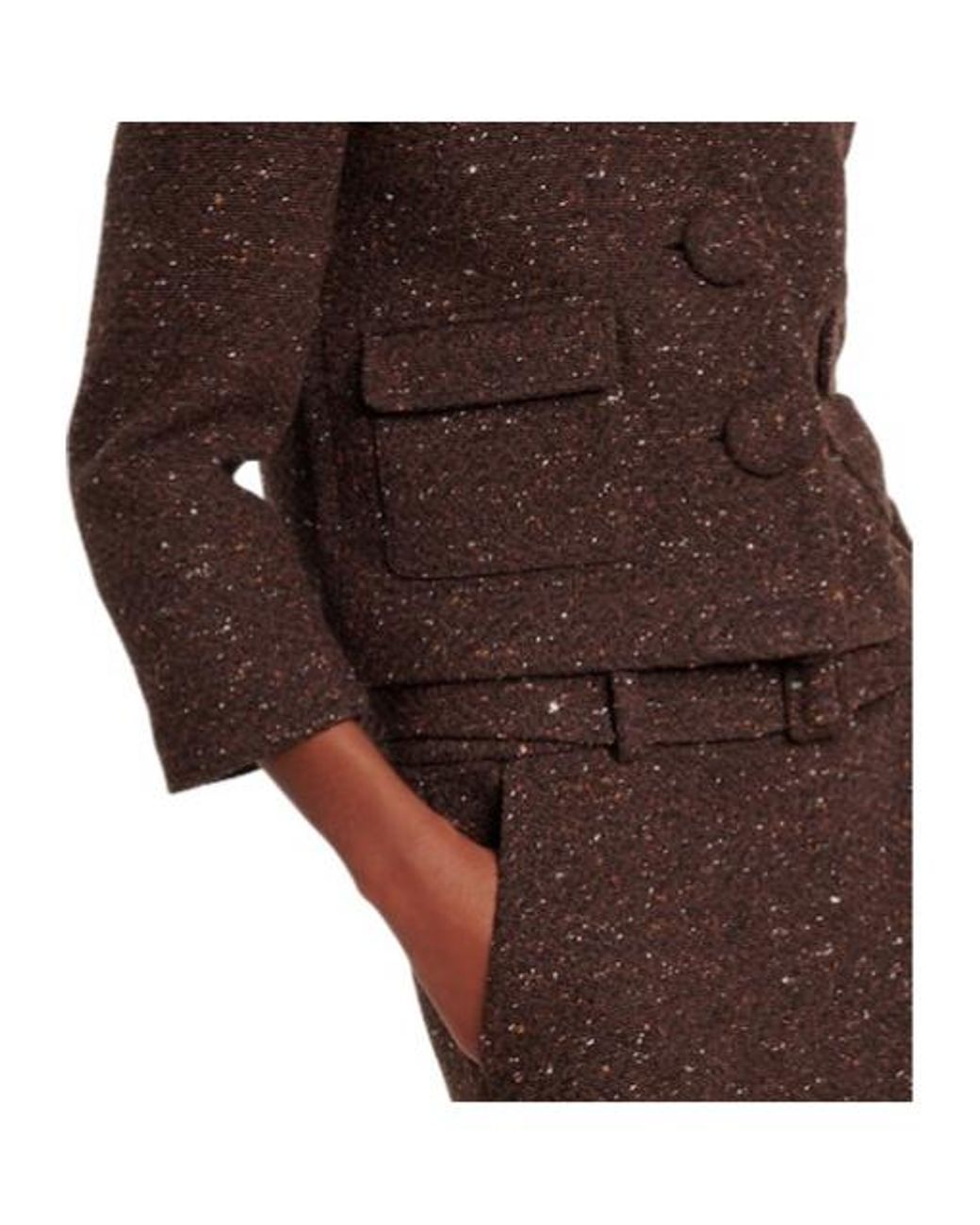 ShuShu/Tong Brown Cropped Lapel Coat
