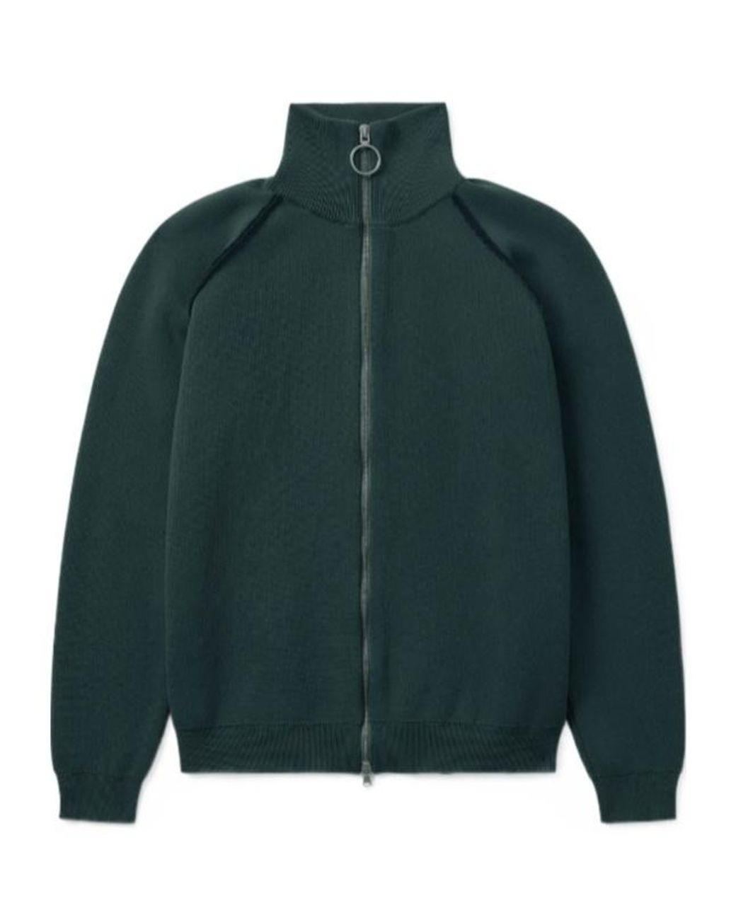 1989 STUDIO Green Full Zip Raglan Sweater for men