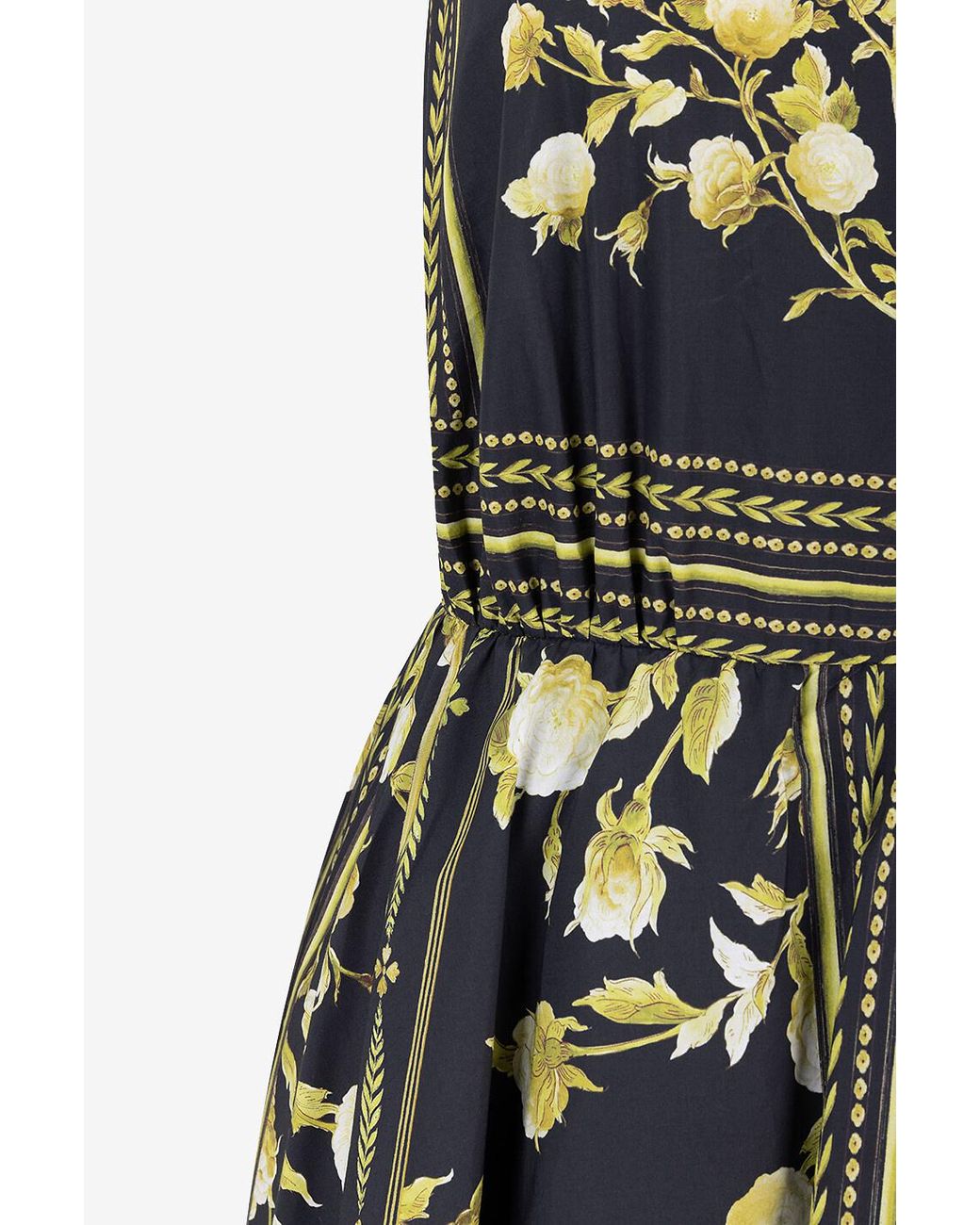 Giambattista Valli Blue Papier Peint Floral Sleeveless Poplin Midi Dress