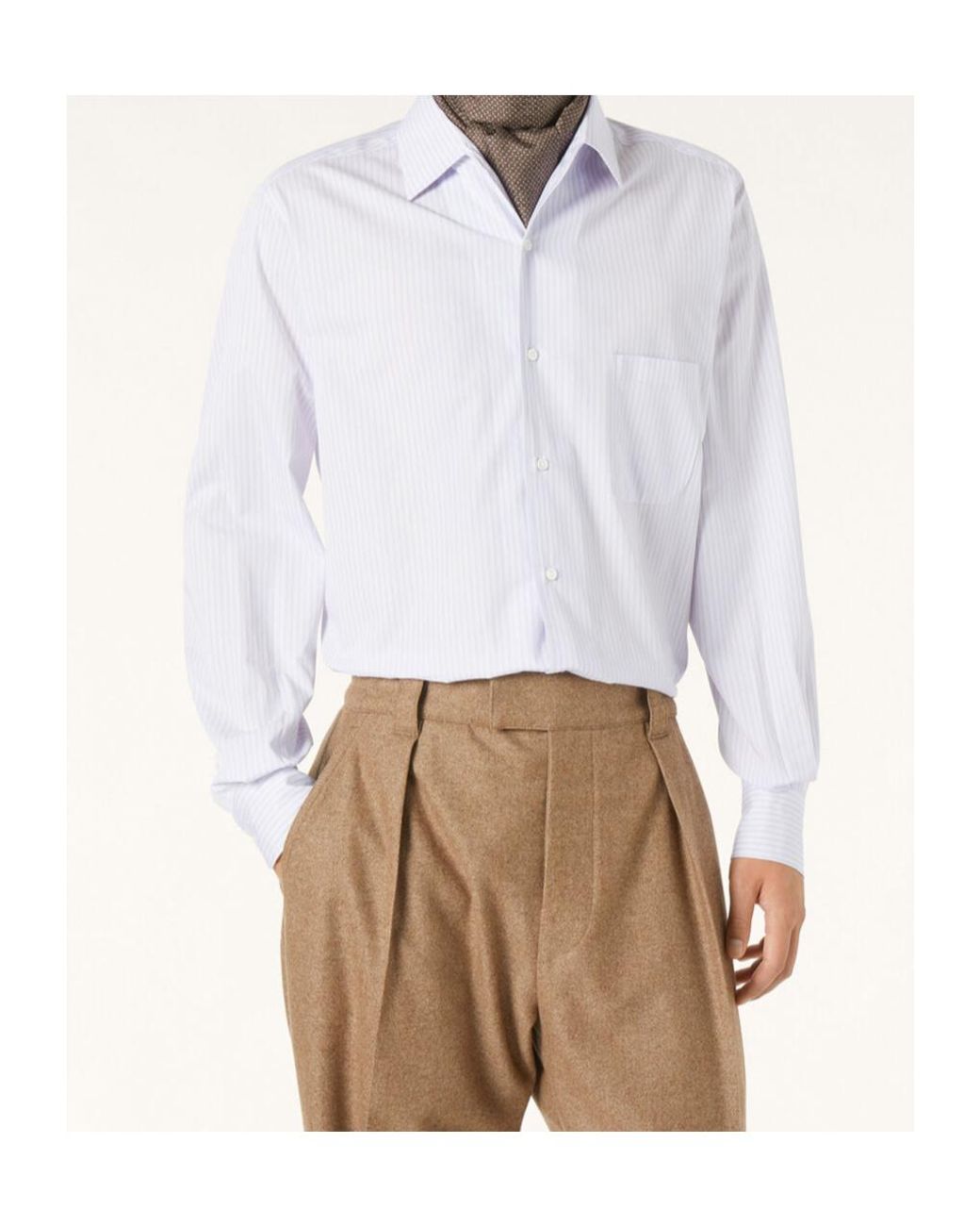 Loro Piana White Striped Shirt for men