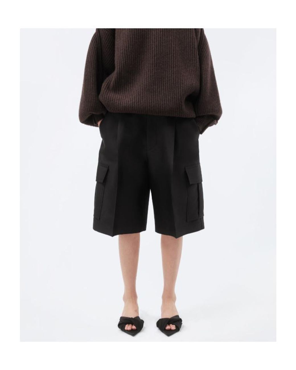 Carven Black Cargo Shorts
