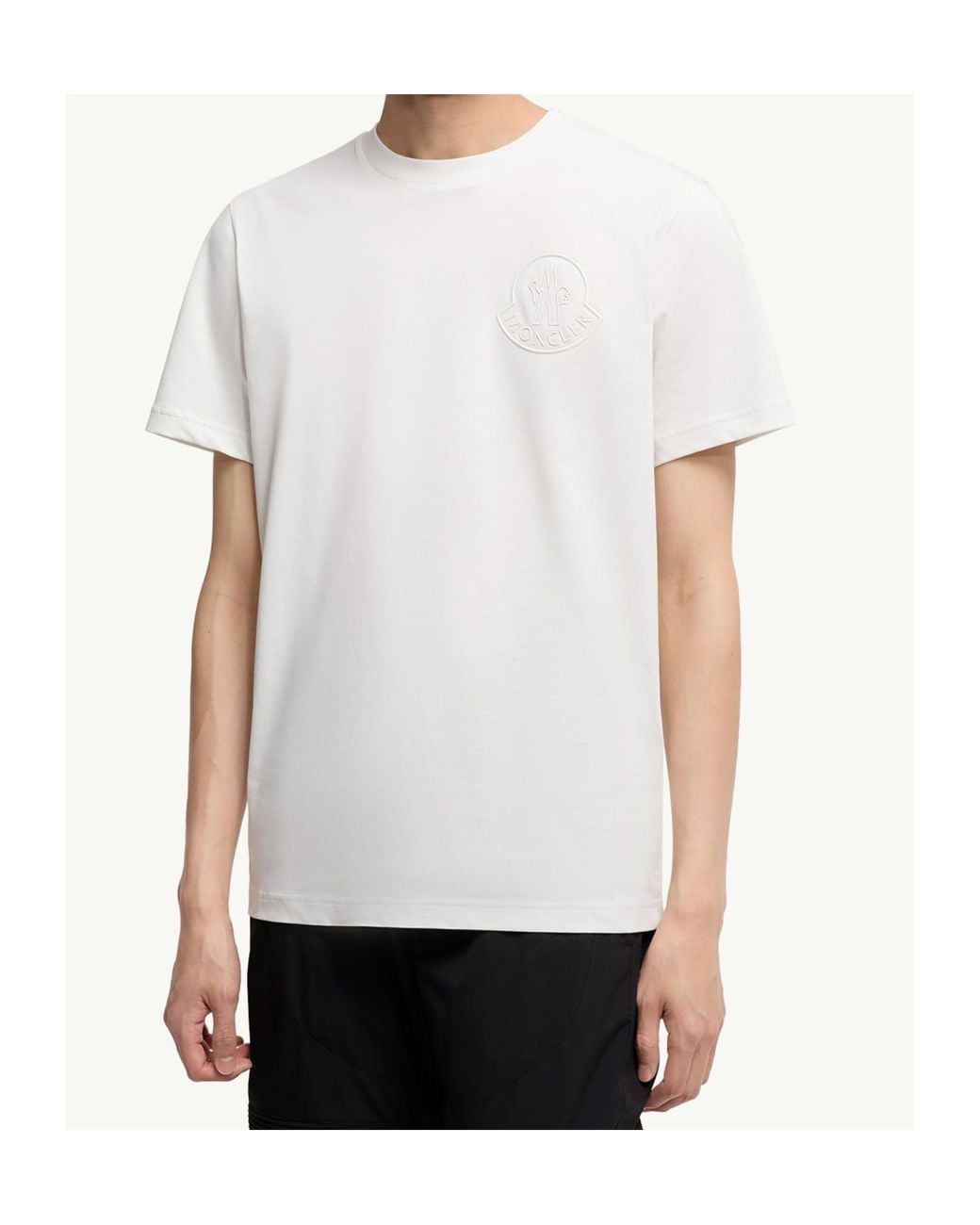 Moncler White Crewneck Short-Sleeved T-Shirt for men