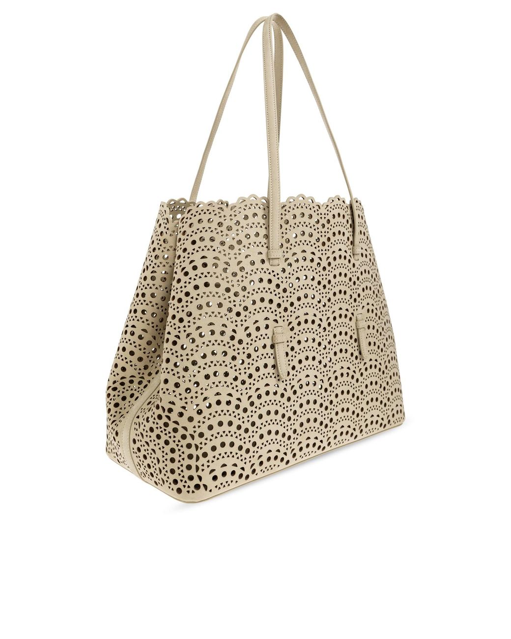 Alaïa Natural Alaïa Mina 37 Laser-Cut Tote Bag