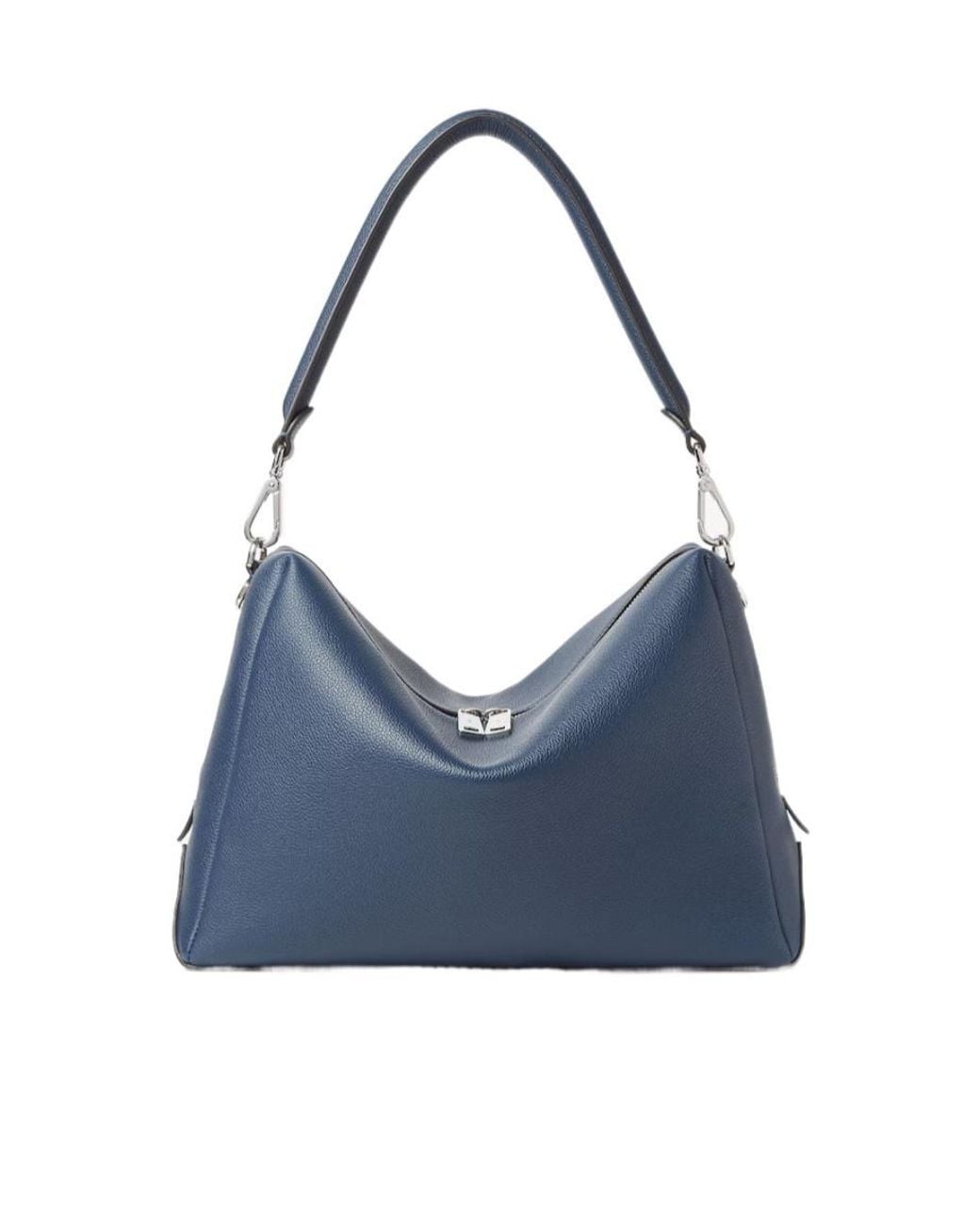 Fendi Blue Large Lui Pebbled Leather Messenger Bag for men