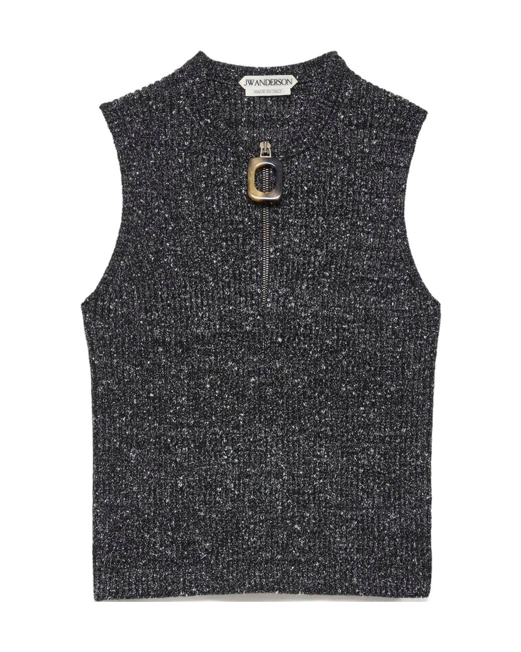 J.W. Anderson Black Ribbed-Knit Zip-Up Vest