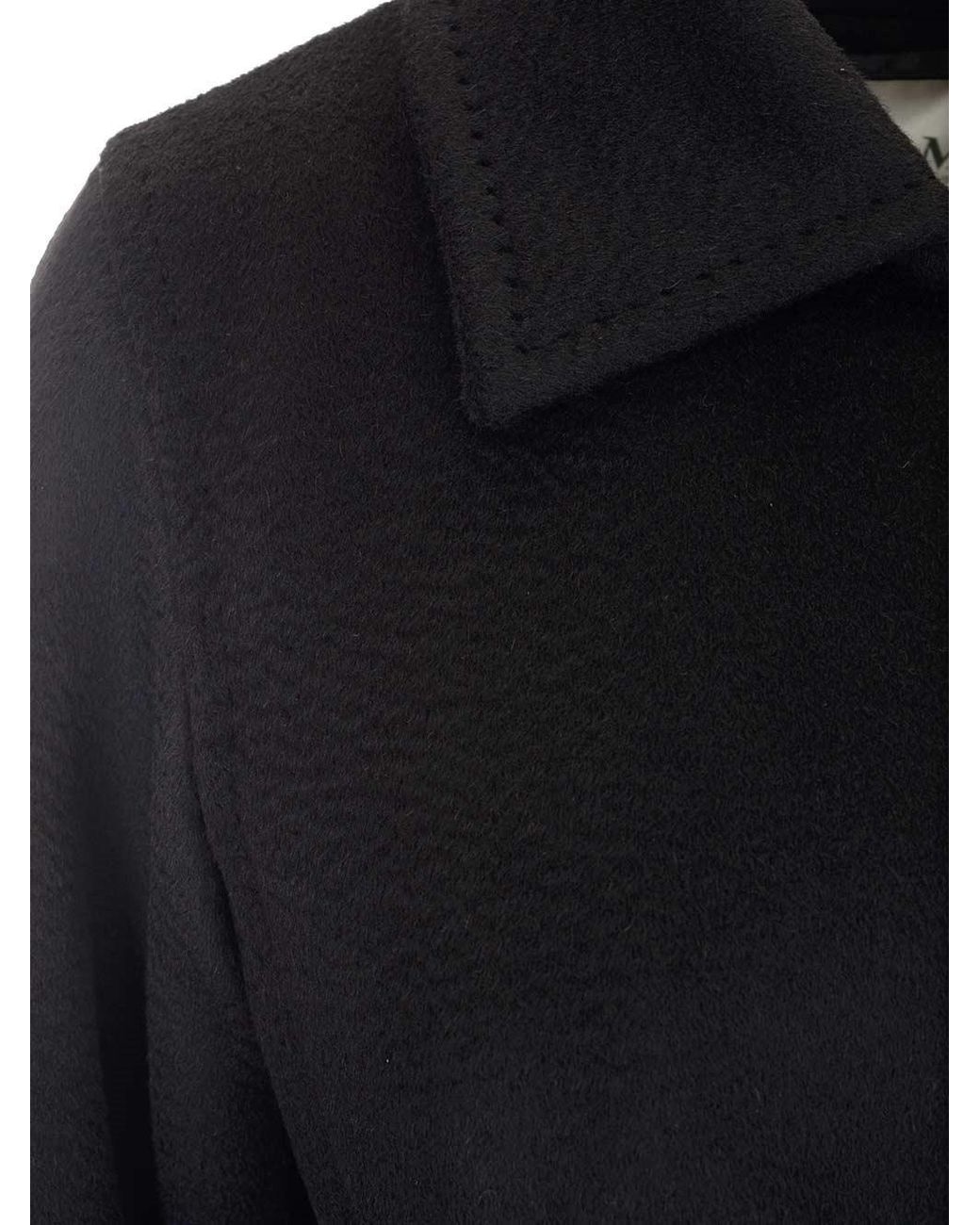 Max Mara Black Tie A Belt Overcoat