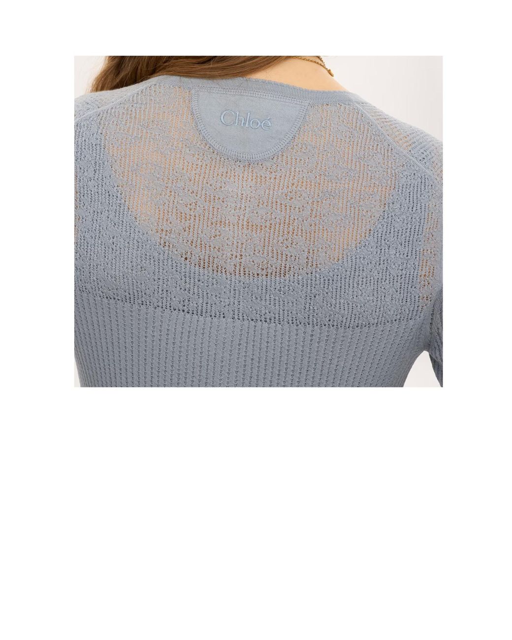 Chloé Blue Chloé Ribbed Cardigan