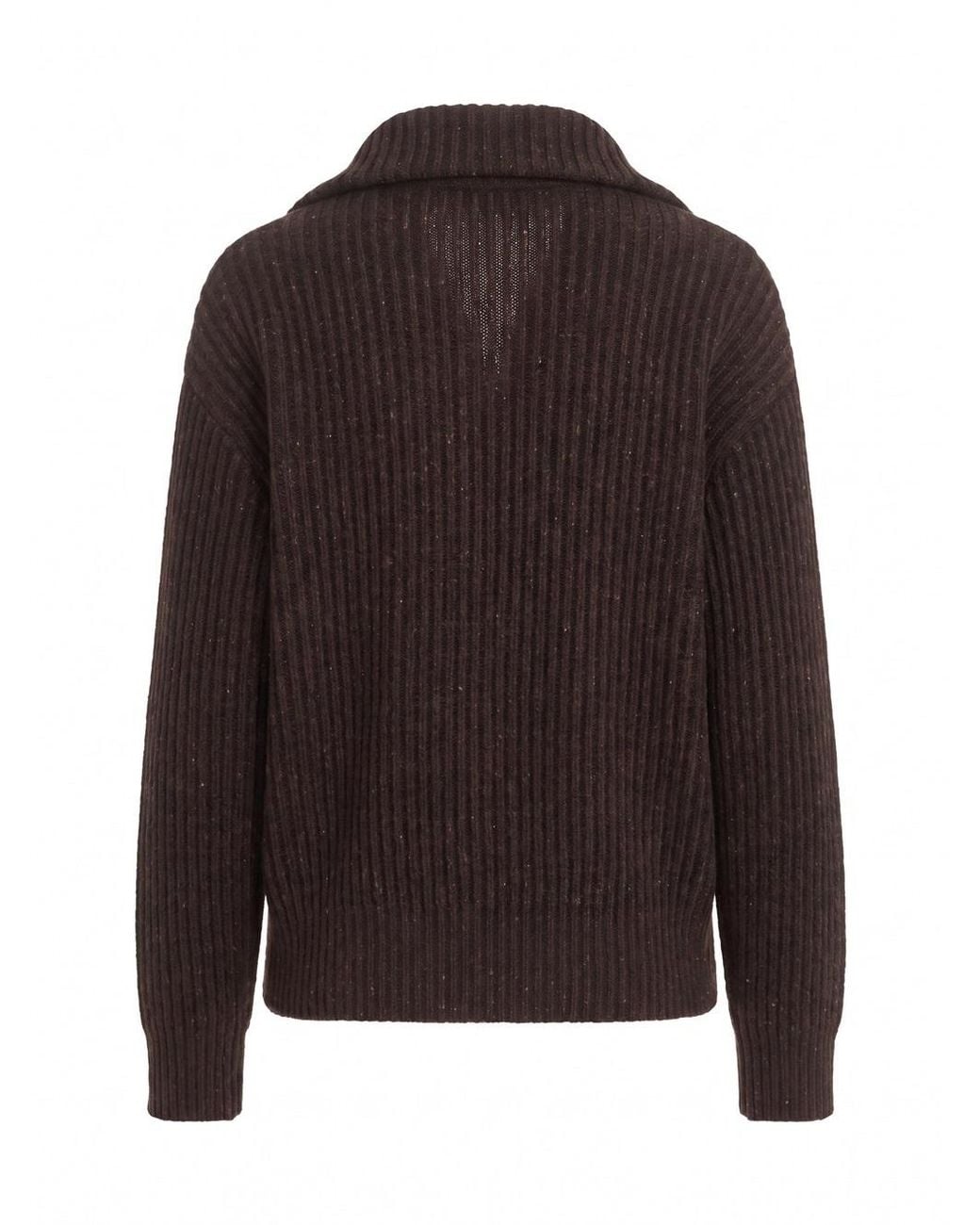 Brunello Cucinelli Black Sparkling Dazzling Cashmere And Wool Ribbed Cardigan With Shiny Zipper Pull
