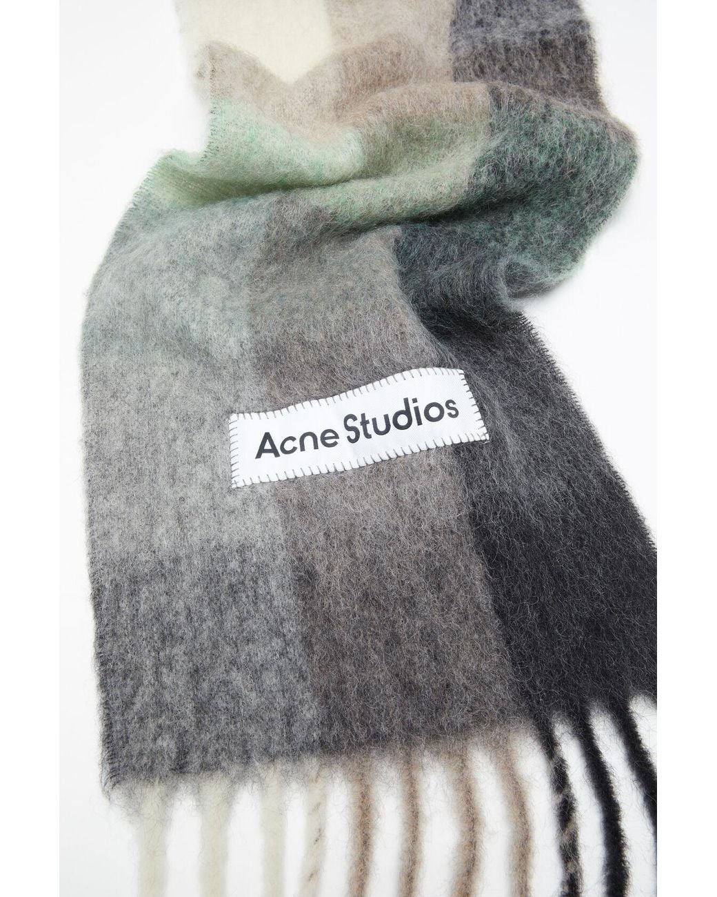 Acne Gray Logo Patch Scarf for men