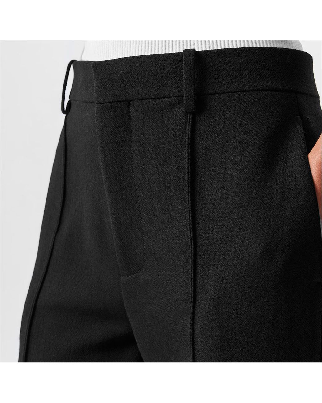 Bottega Veneta Black Embossed Flared Casual Pants
