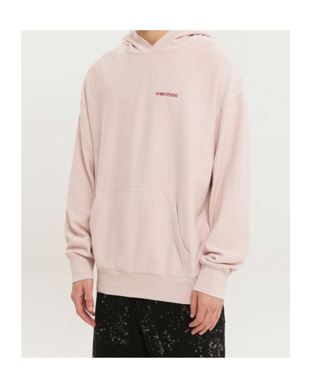 1989 STUDIO Pink Logo Hooded Sweater for men