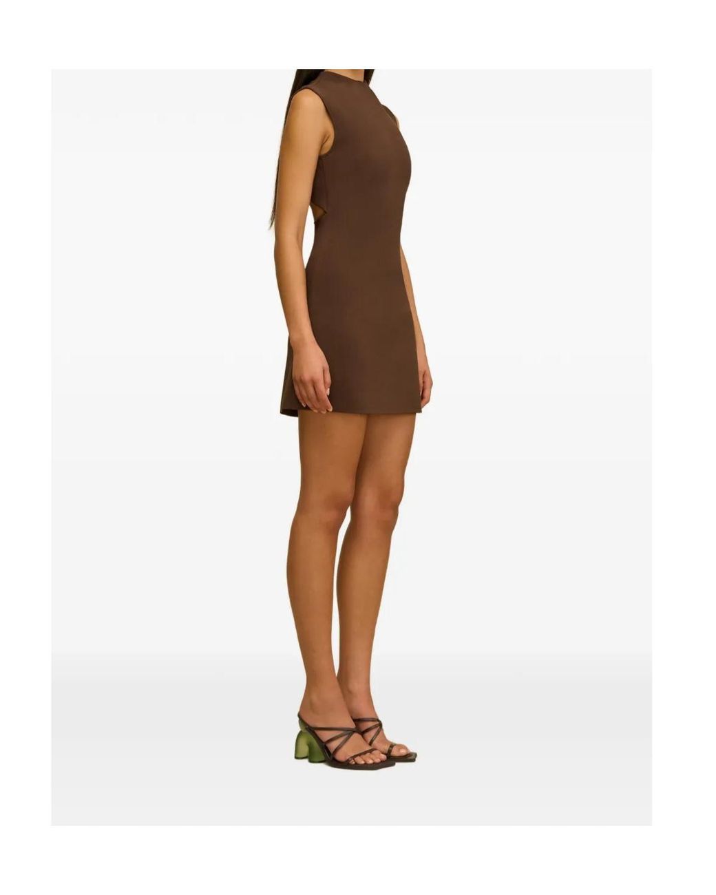 Cult Gaia Brown Harlow Knitted Mini Dress