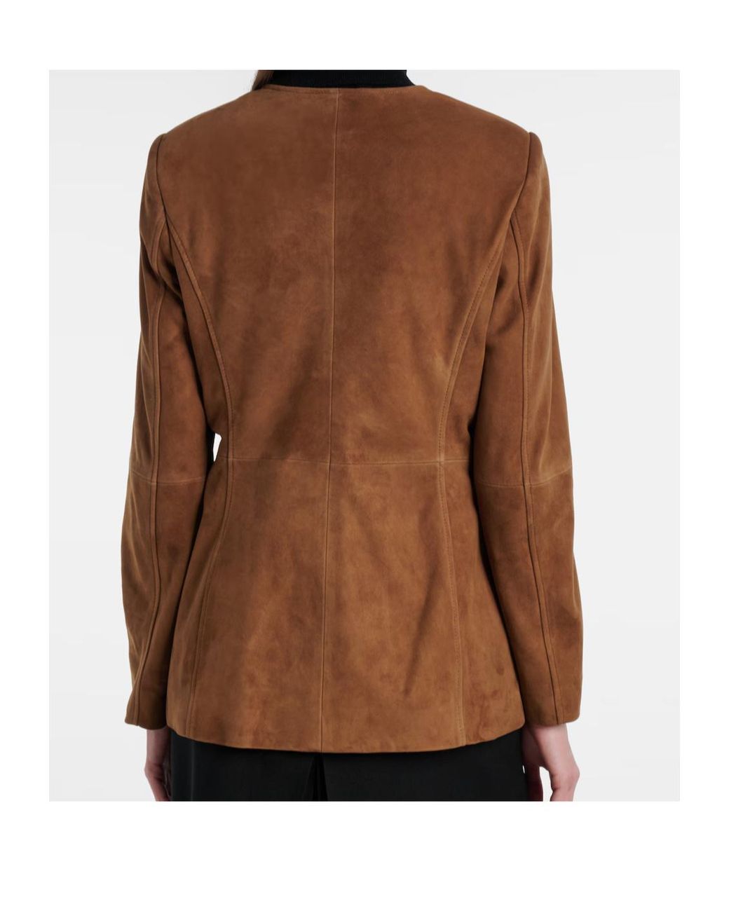 Nour Hammour Brown Long-Sleeved Leather Jacket