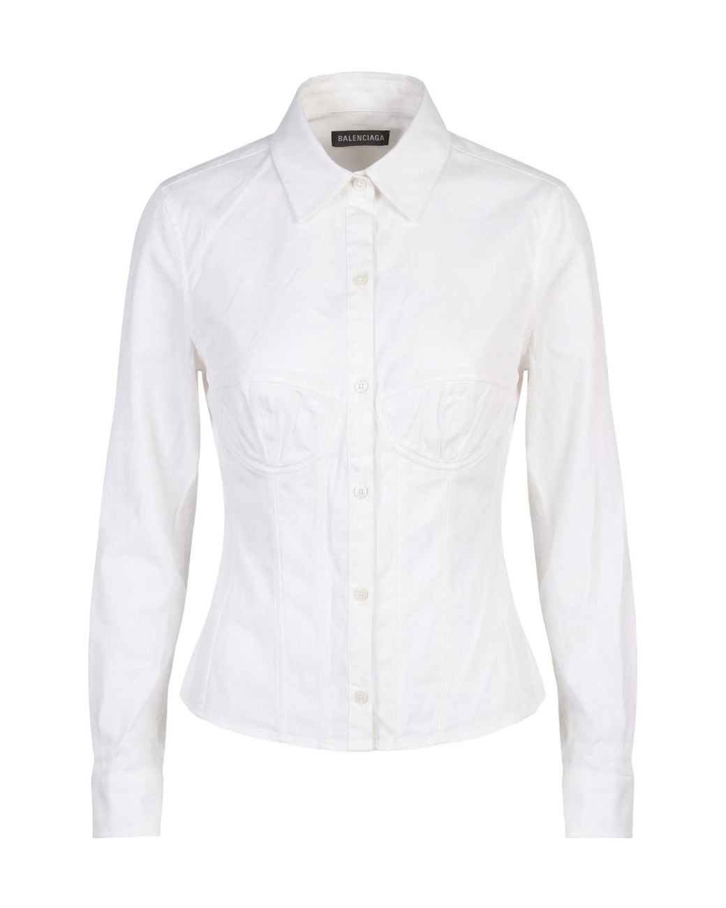 Balenciaga White Long Sleeves Bustiers