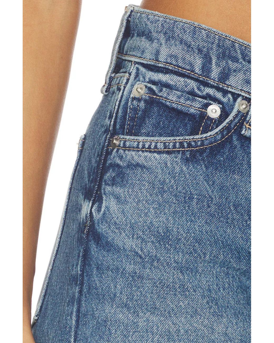 Rag & Bone Blue Frayed Denim Shorts