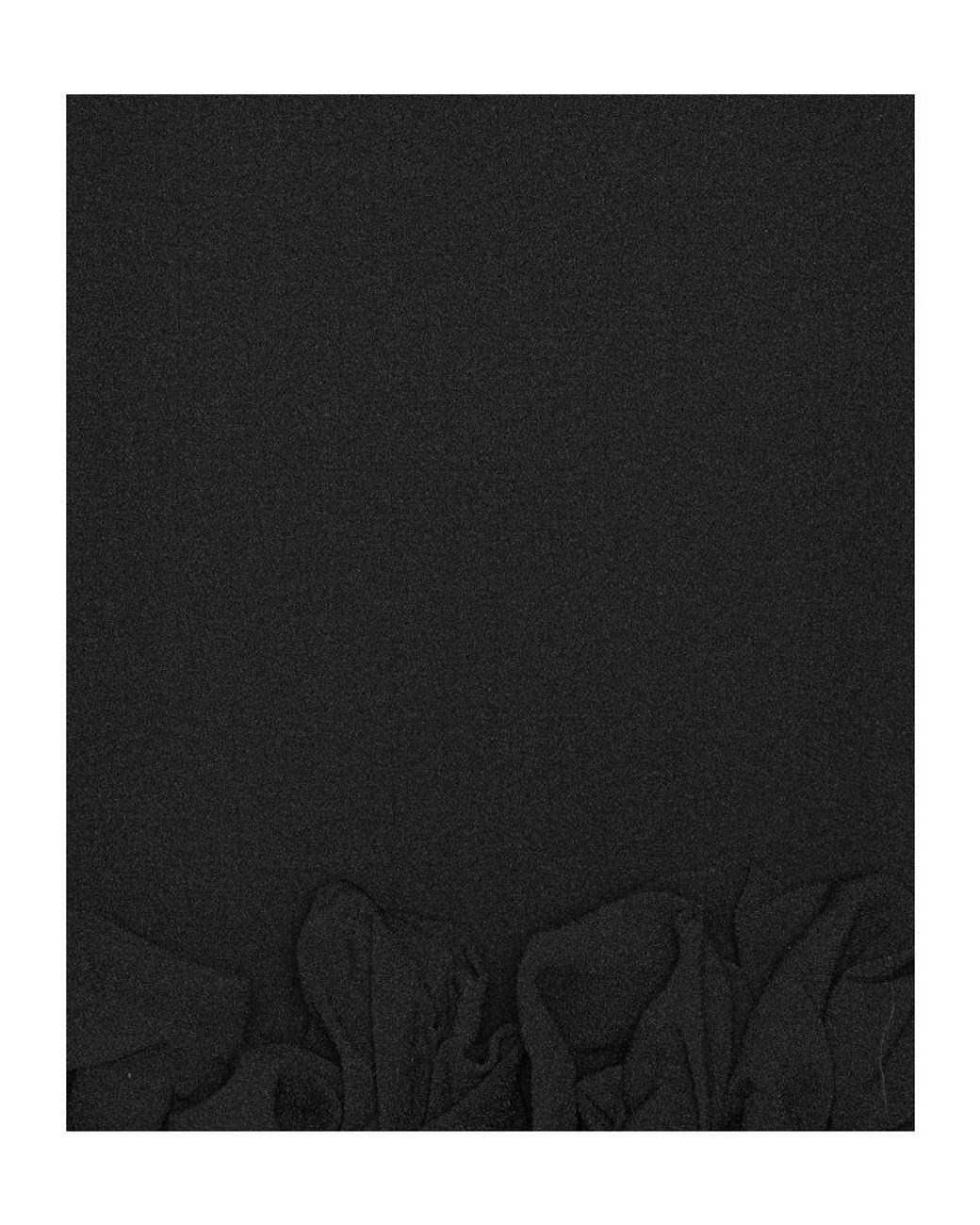 ROTATE BIRGER CHRISTENSEN Black Ruffled Mini Skirt