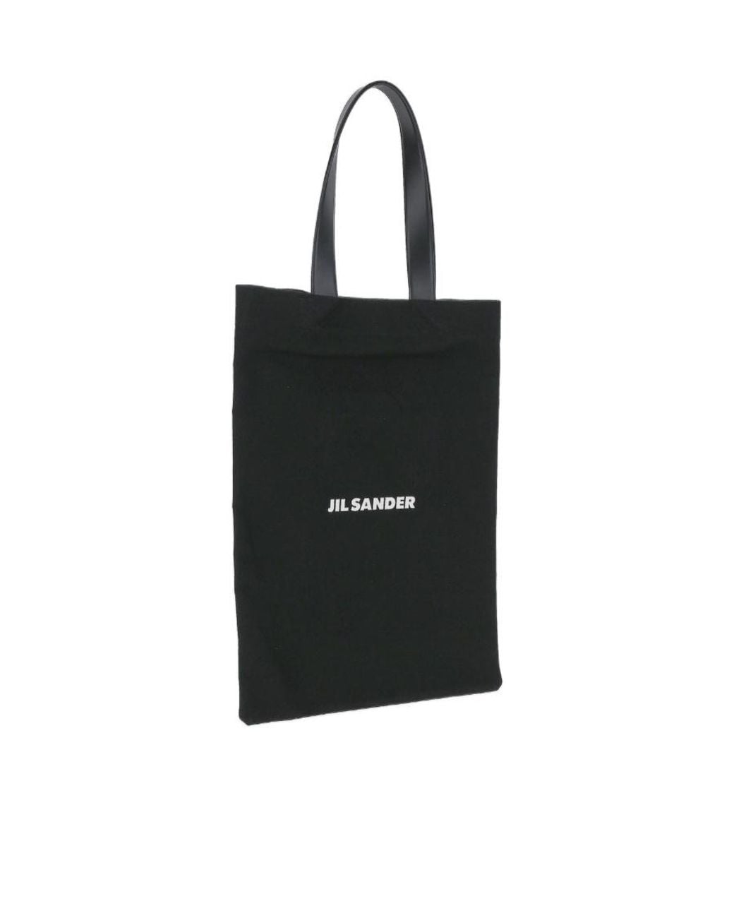 Jil Sander Black Logo Printed Top Handle Bag for men