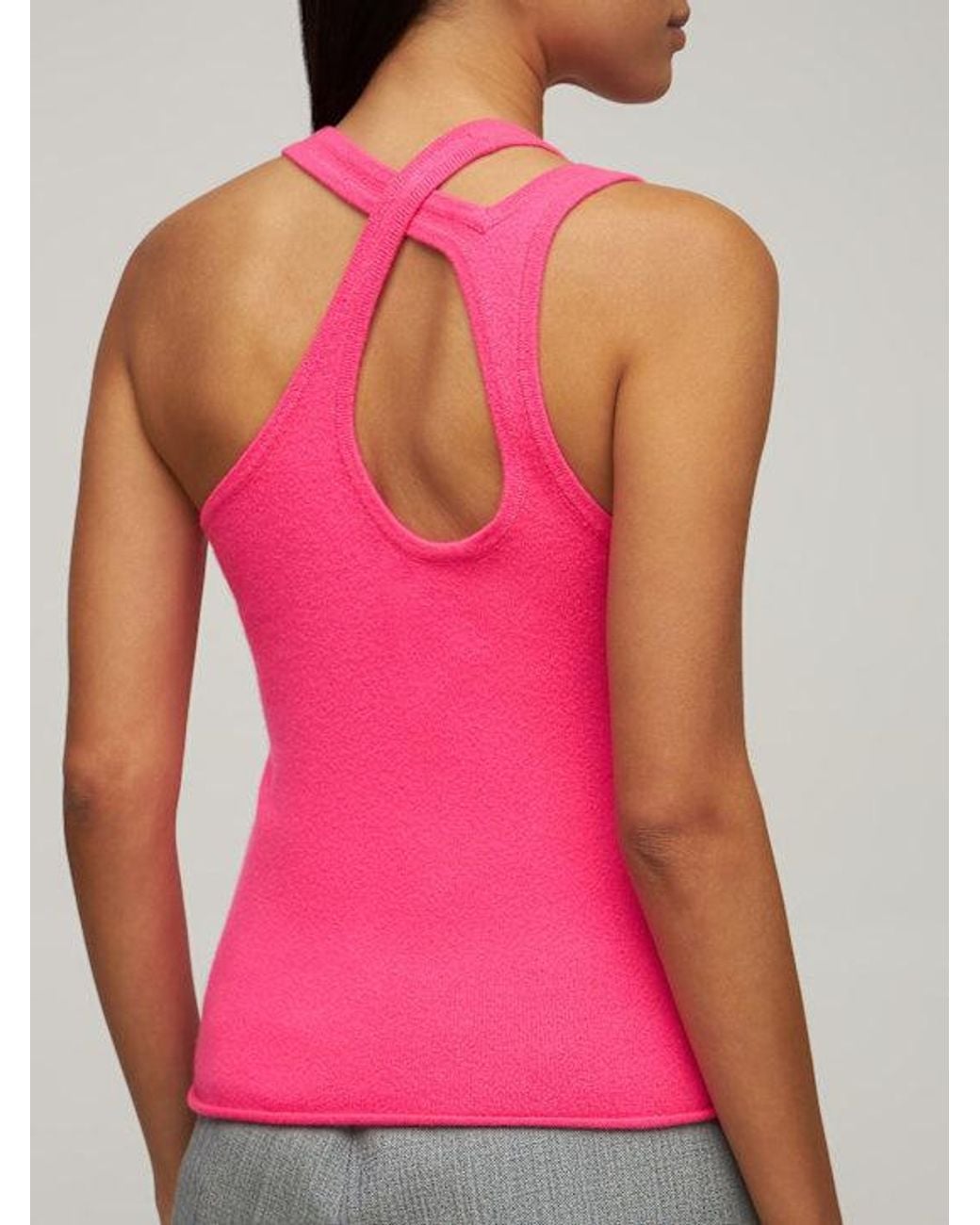 Extreme Cashmere Pink Raver Asymmetric Cashmere Blend Top
