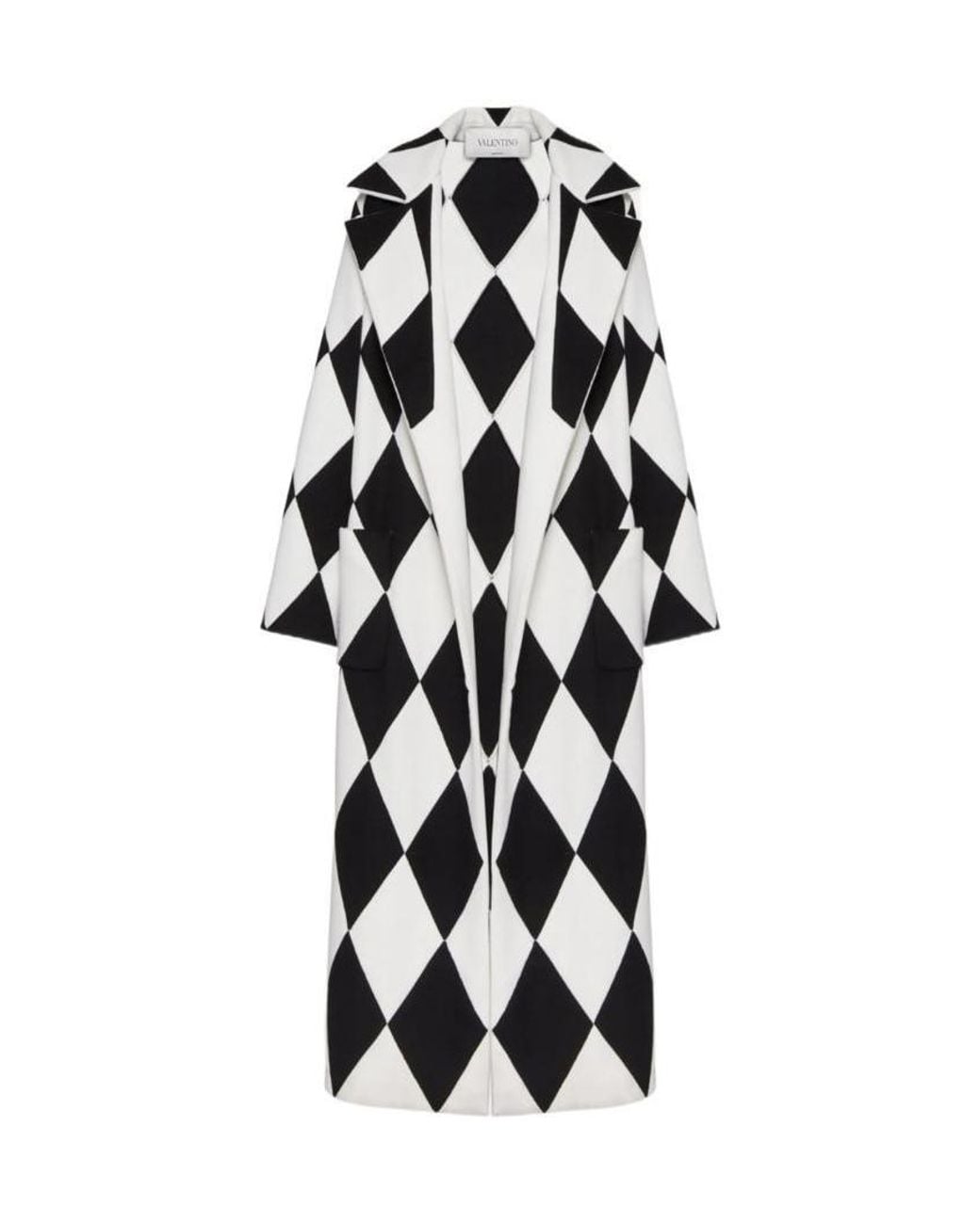 Valentino White Geometric Pattern Coat