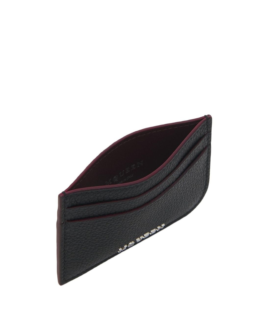 McQueen Black Sling Logo Plaque Card Holder for men