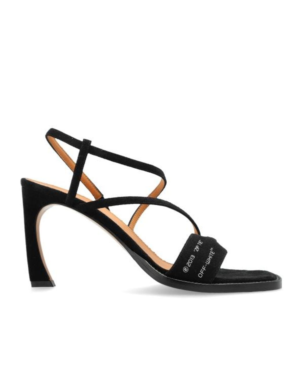 Off-White c/o Virgil Abloh Metallic Strappy Square Toe Sandals