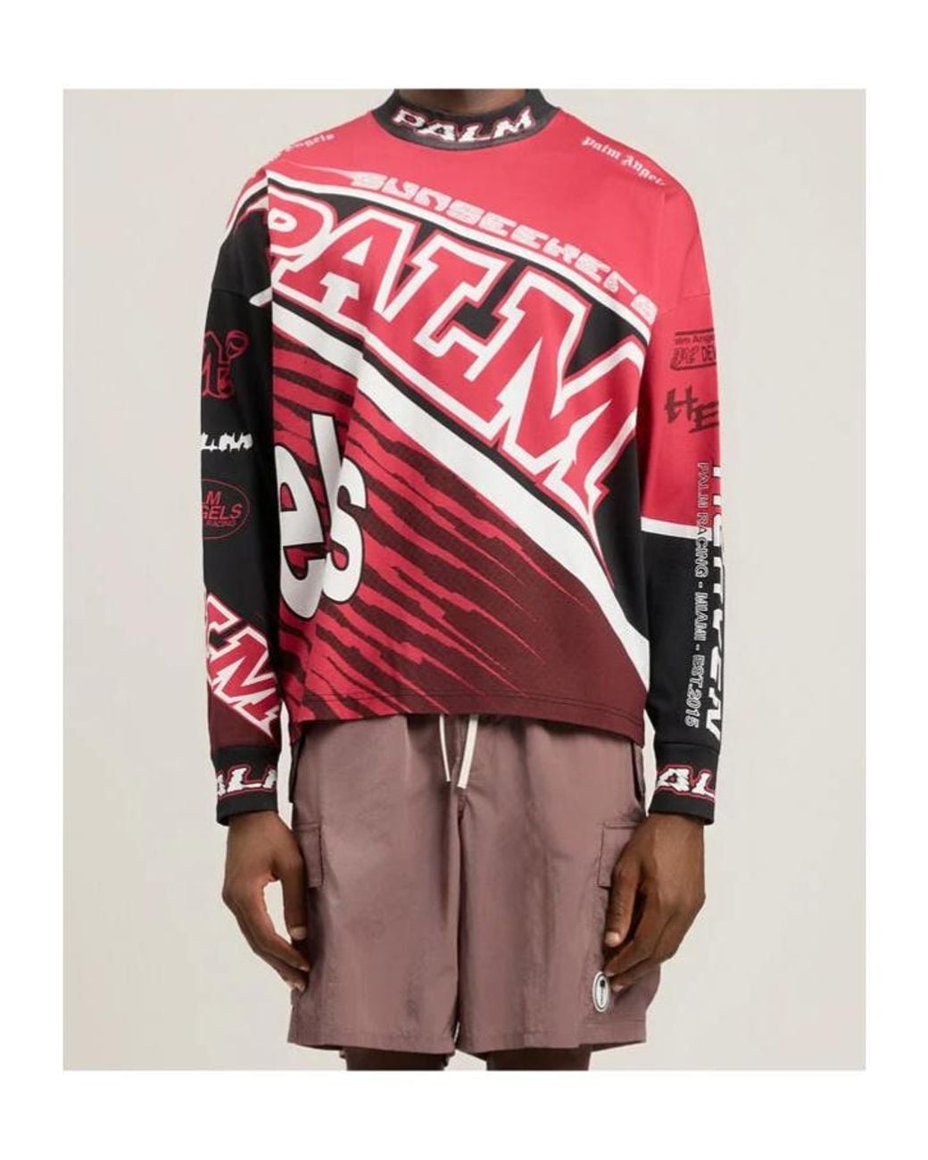 Palm Angels Red Long Sleeve Tops for men