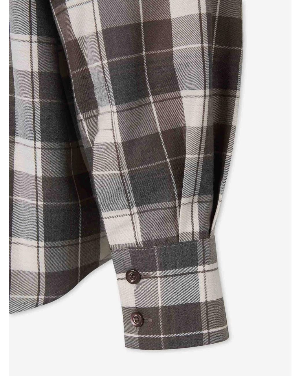 Peserico Gray Plaid Shirt
