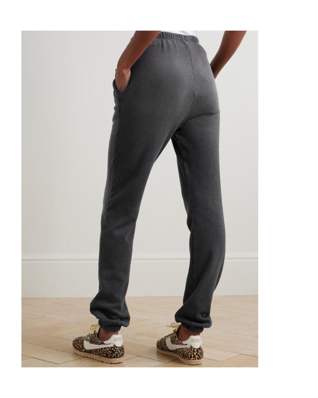 Re/done Gray Hanes 80S Cotton-Blend Jersey Track Pants