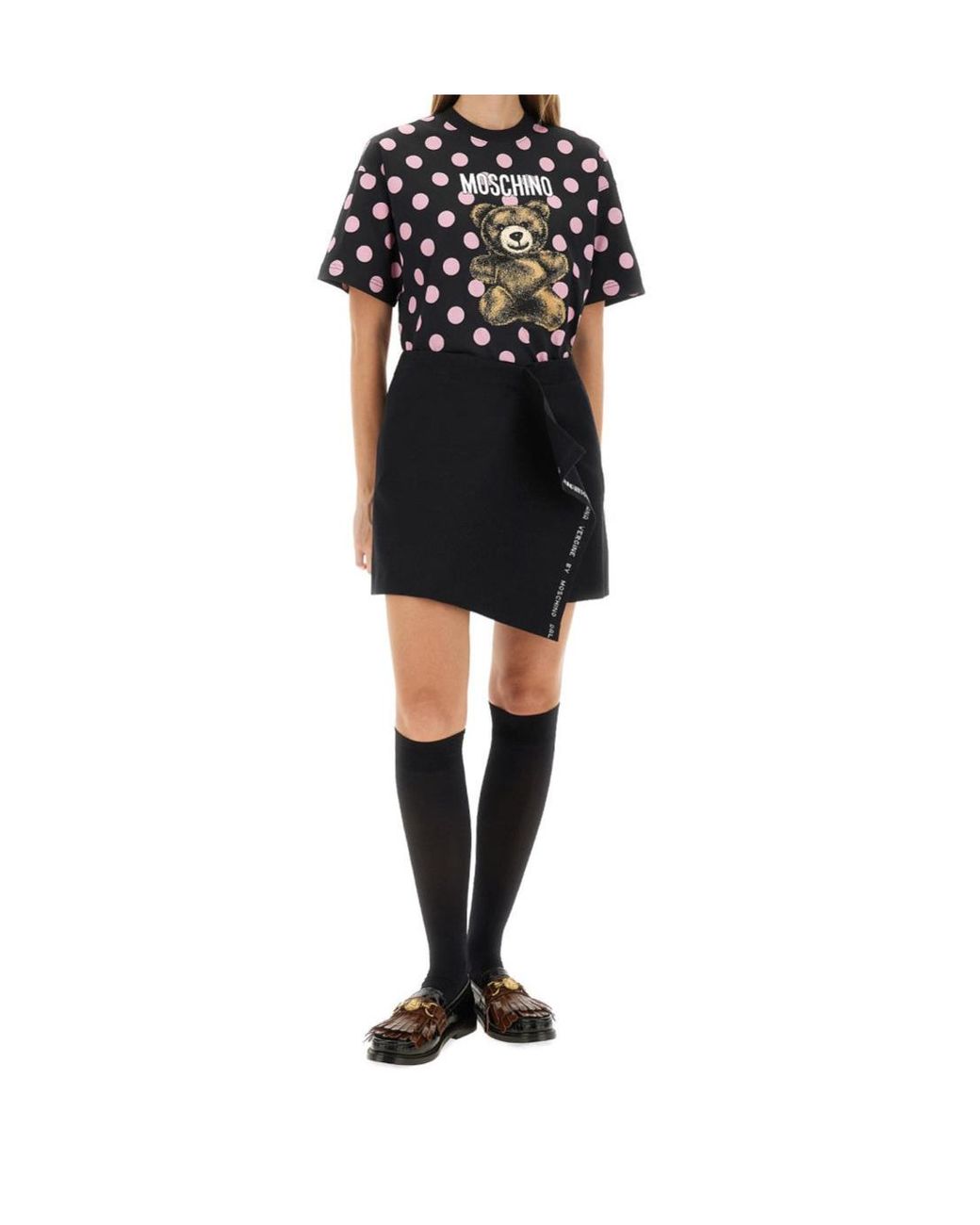 Moschino Black Teddy Bear Printed Jersey T-Shirt