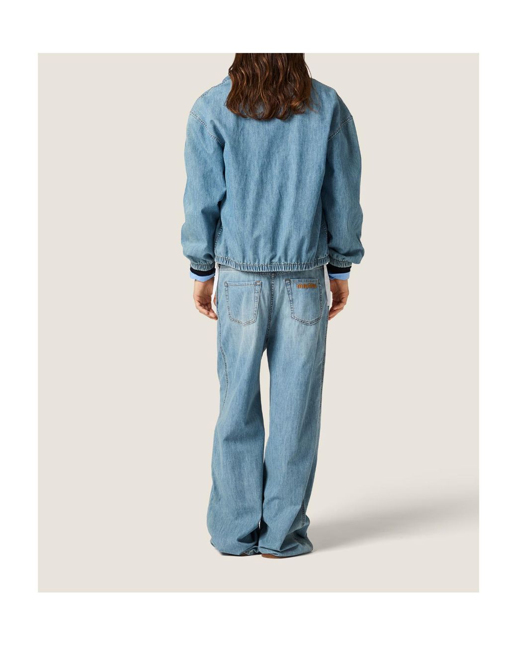 Miu Miu Blue Chambray Blouson Jacket