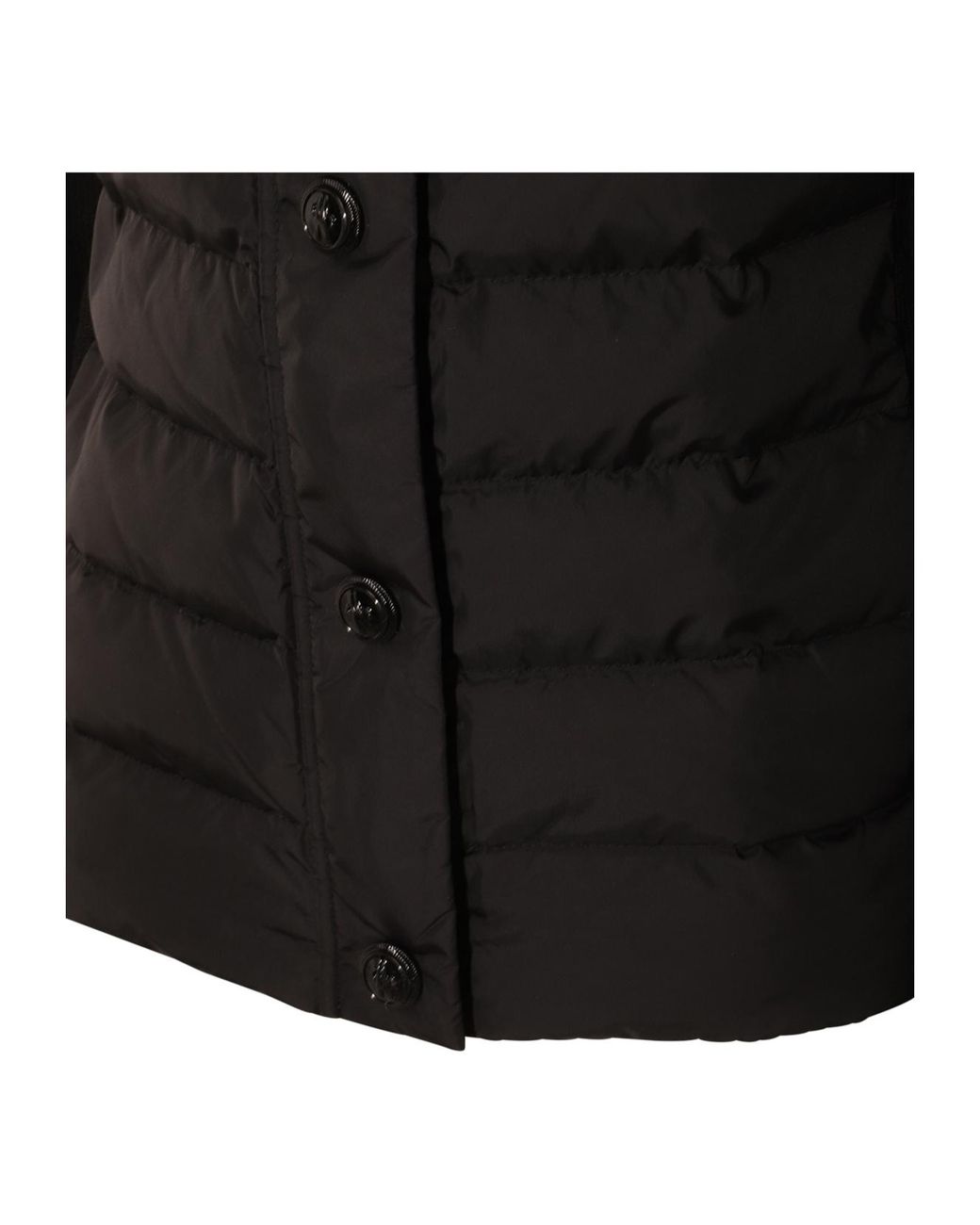 Moncler Black Padded Wool Cardigan